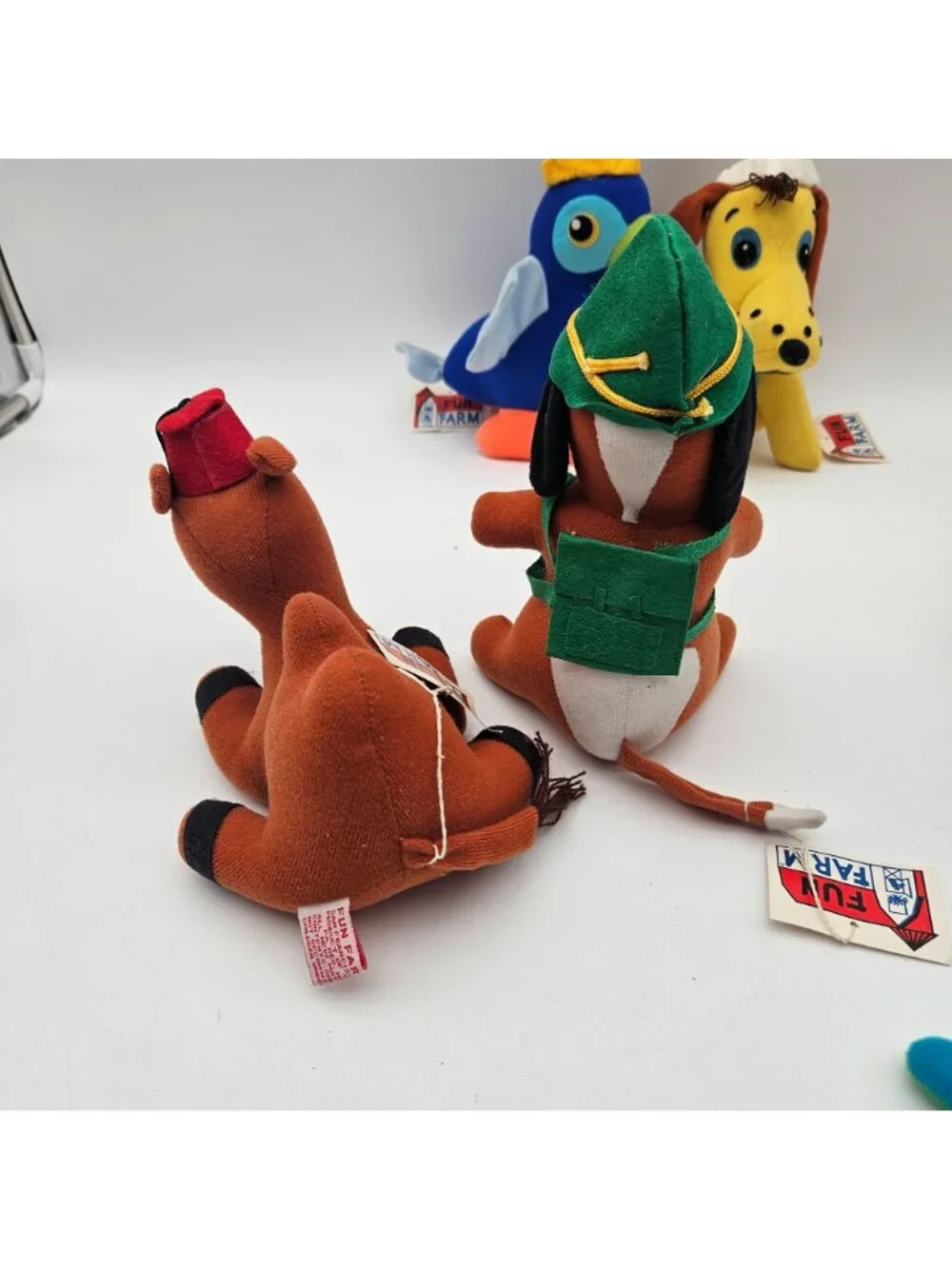 Lot of 6 Vintage 1970s Fun Farm Plush Animals Bugs Bunny Camel Dog Octopus